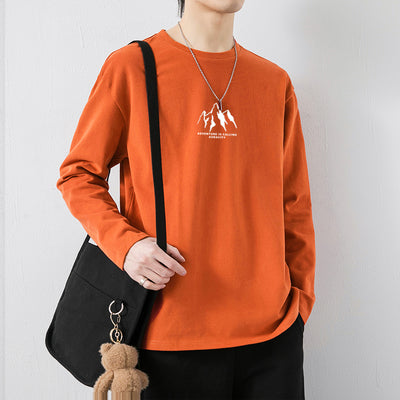 Camiseta de Algodón Manga Larga Suelta para Hombre - Image 2
