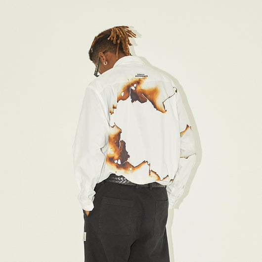 Camisa Manga Larga Estampada Off-White Corte Holgado - Image 3