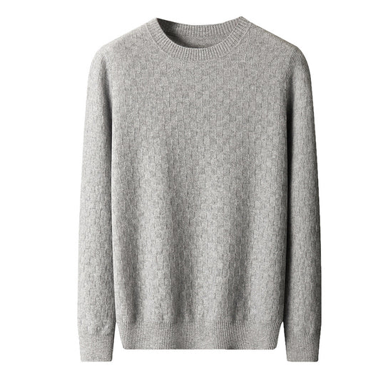 Suéter de Cachemira Gruesa para Hombre - Cuello Redondo Elegante para Otoño e Invierno - Image 5