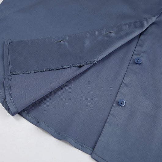 Conjunto Elegante de Satén: Blusa Manga Larga y Pantalón Talle Alto - Image 12