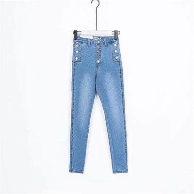 Pantalones Vaqueros Talle Alto con Botones y Tela Reforzada - Image 19
