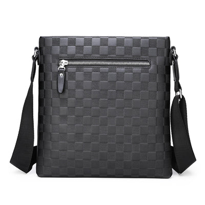 Bolsa Bandolera de Cuero para Hombre Estilo Business Casual Ajedrez - Image 6