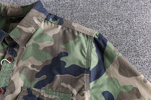 Camisa Overol Camuflado Lavado Clásico Manga Larga para Hombre - Image 11