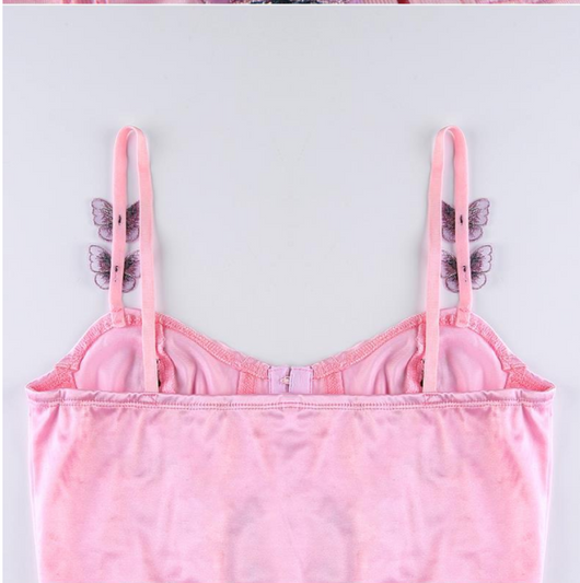 Camiseta de Satén con Cierre de Gancho y Diseño Mariposa para Mujer - Image 7