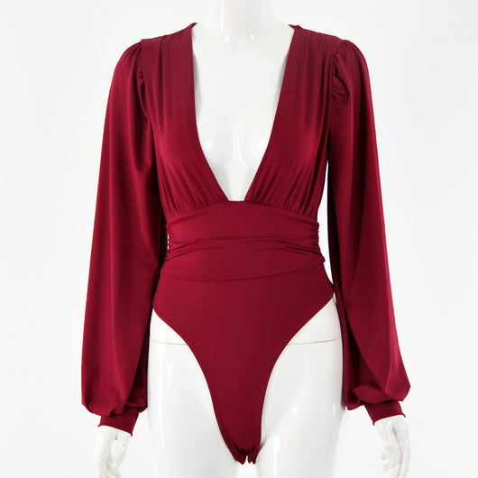 Body Ajustado Elegante con Escote en V y Mangas Largas - Image 10