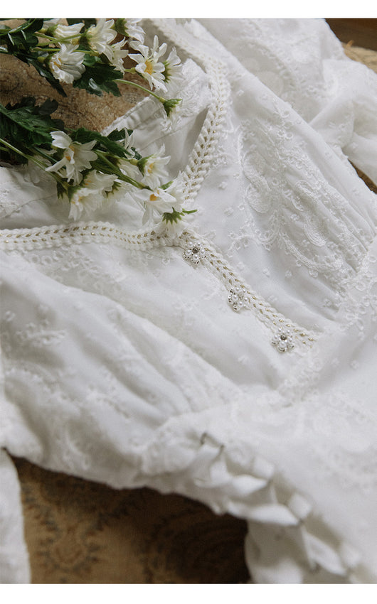 Vestido Blanco de Manga Larga Primer Amor - Estilo Romántico para Citas - Image 15