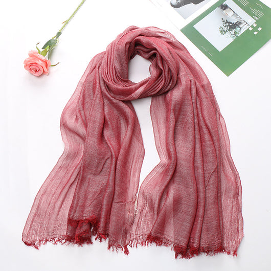 Pañuelo Tie-dye de Algodón y Lino para Mujer - Diseño Plisado Transpirable - Image 28