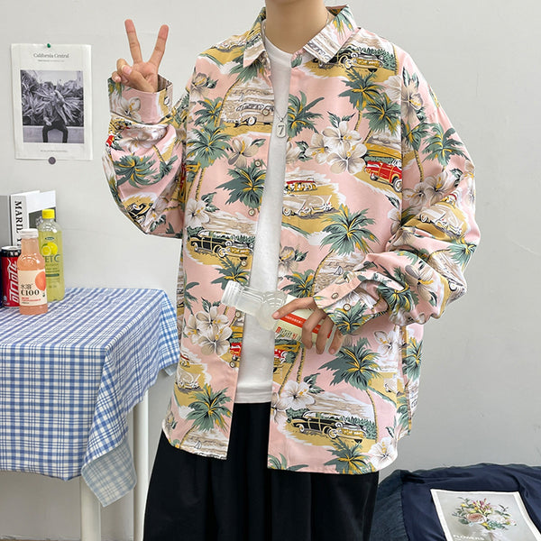 Camisa Manga Larga Estampado Floral para Hombre