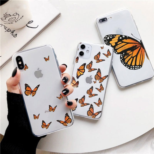 Funda Transparente Mariposa de Silicona Suave para Teléfono