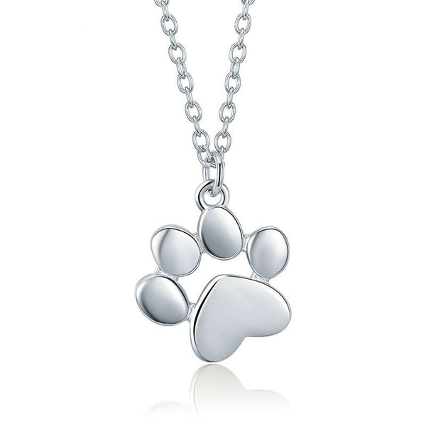 Collar de Plata Esterlina con Huella de Mascota Personalizada