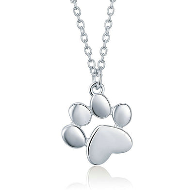 Collar de Plata Esterlina con Huella de Mascota Personalizada