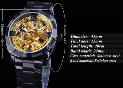 Reloj Mecánico Automático Dorado para Hombre - Elegancia y Durabilidad - Image 6