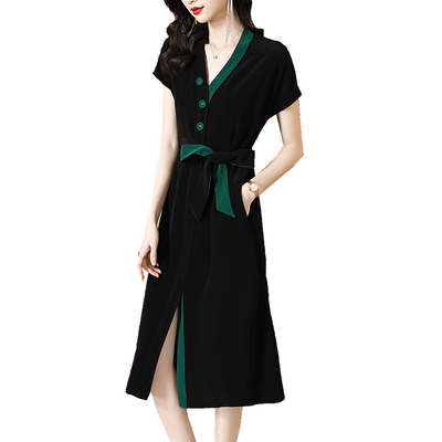 Vestido Camisero de Satén Premium Talla Grande Temperament - Image 6