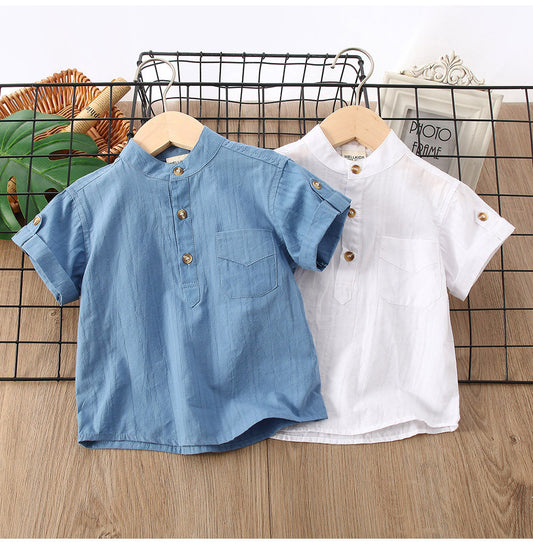 Playera de Verano para Niño - Diseño Liso de Manga Corta - Image 2