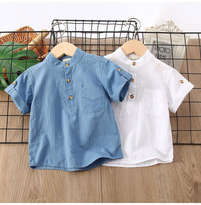 Playera de Verano para Niño - Diseño Liso de Manga Corta - Image 2