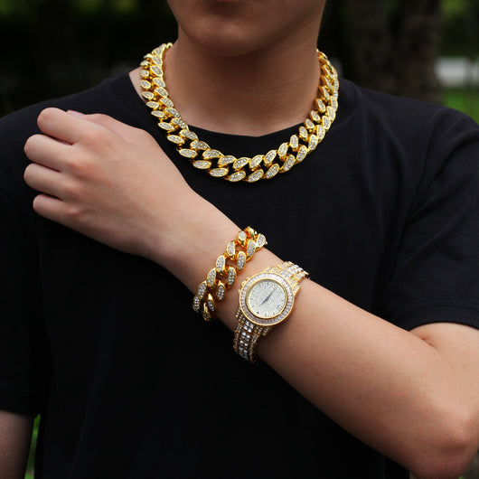 Set de 3 Piezas: Pulsera, Collar y Reloj Elegante - Image 2