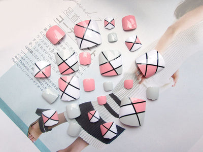 Uñas Acrílicas Artificiales Pro 24 Piezas Adhesivas - Image 24
