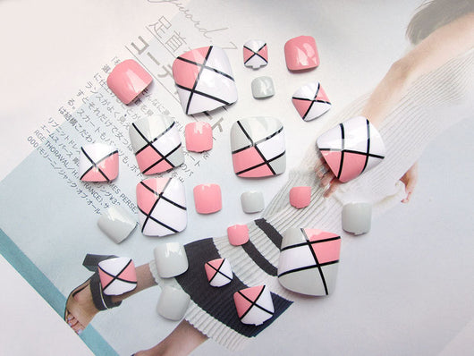 Uñas Acrílicas Artificiales Pro 24 Piezas Adhesivas - Image 24
