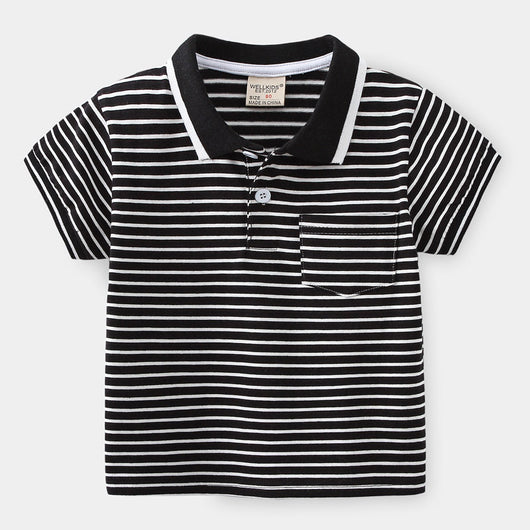 Polo Infantil de Rayas Cortas con Estilo Vibrante - Image 7