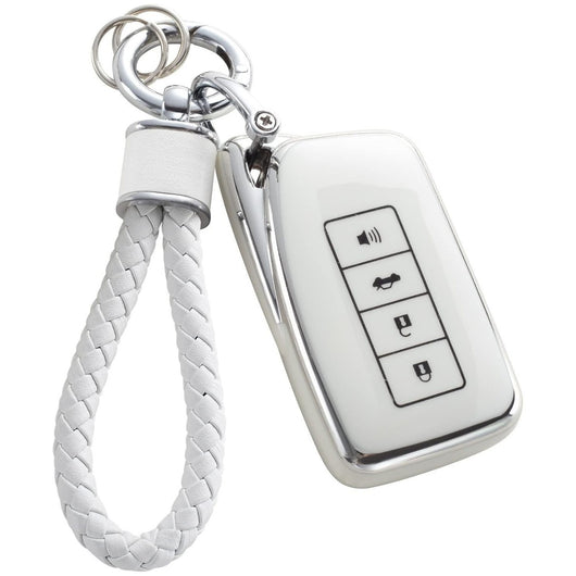 Funda Protectora para Llaves de Auto con Diseño Plateado y Llavero Elegante - Image 5