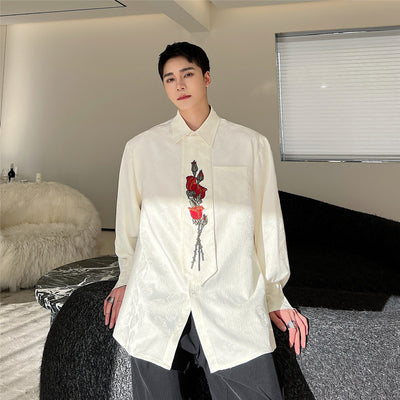 Camisa Degradada con Rosa Bordada - Image 7