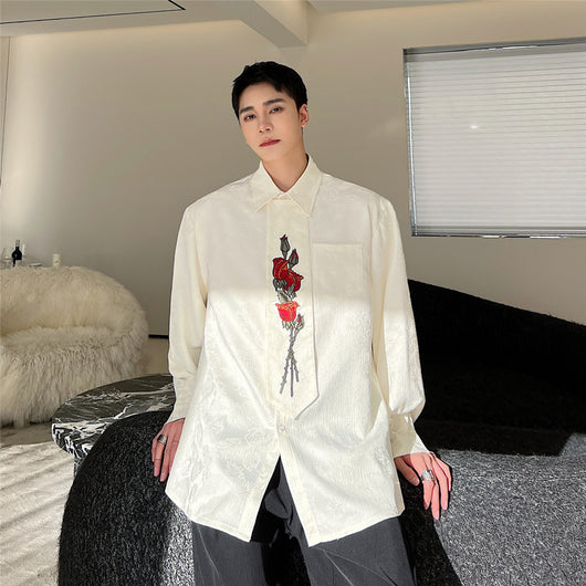Camisa Degradada con Rosa Bordada - Image 7