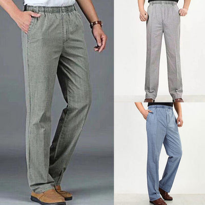 Pantalones Casuales de Cintura Alta Elástica para Adultos Mayores