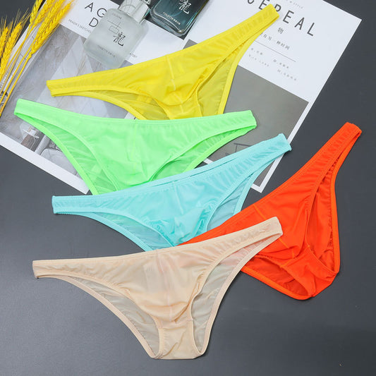 Bóxer Transparente Hombre Cintura Baja Seda Hielo Ultrafino Tanga