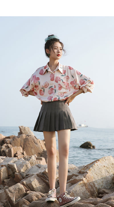 Blusa Retro Estilo Hong Kong con Flores - Manga Larga en Chifón - Image 15