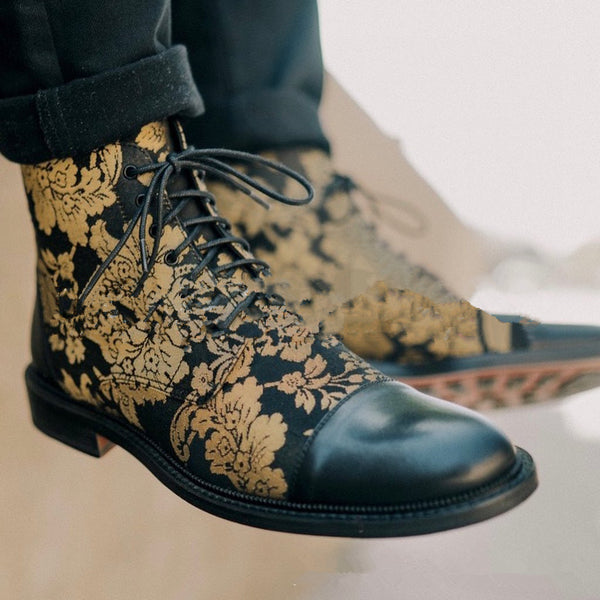 Botas Martin con Cordones Frontales y Tacón Bajo para Hombre