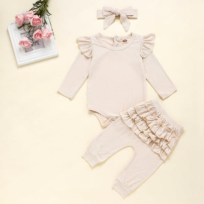 Conjunto de 3 Piezas: Pantalón de Encaje con Diadema - Image 9