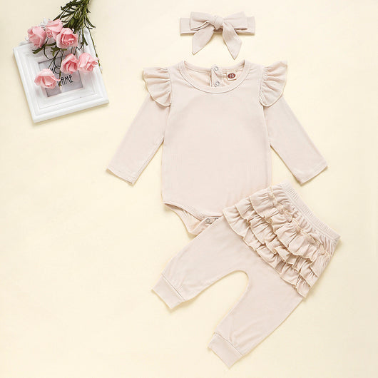 Conjunto de 3 Piezas: Pantalón de Encaje con Diadema - Image 9