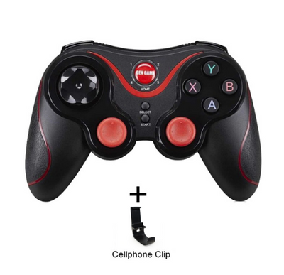 White and red wireless Bluetooth game controller with a black cellphone clip for Android mobile gaming. - Image 10