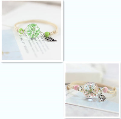 Pulsera Esfera de Cristal con Flores Secas - Diente de León y Estrellas - Image 22