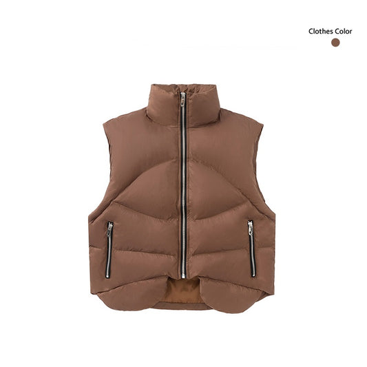Chaleco de Algodón con Cuello de Pie para Hombre y Mujer - Diseño Minimalista - Image 2