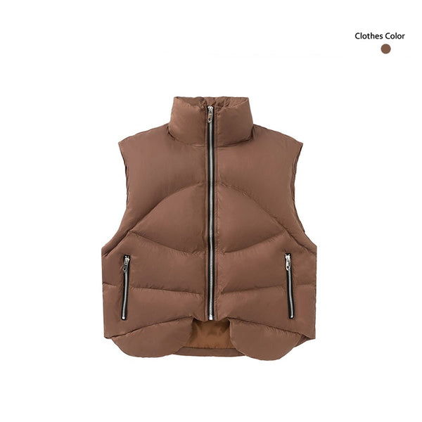 Chaleco de Algodón con Cuello de Pie para Hombre y Mujer - Diseño Minimalista
