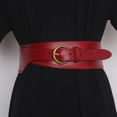 Cinturón de Cuero Grabado con Hebilla Japonesa Irregular para Mujer - Image 17