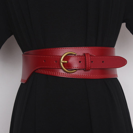 Cinturón de Cuero Grabado con Hebilla Japonesa Irregular para Mujer - Image 17