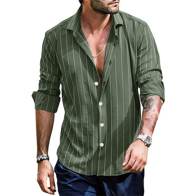 Cardigan Rayado para Hombre con Solapa y Manga Larga - Image 18