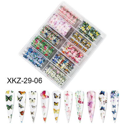 Láminas de Transferencia para Uñas con Diseños de Estrellas y Mariposas Láser - Image 40