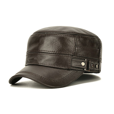 Gorra de Cuero Genuino para Hombre con Protección de Oídos - Invierno y Otoño - Image 14