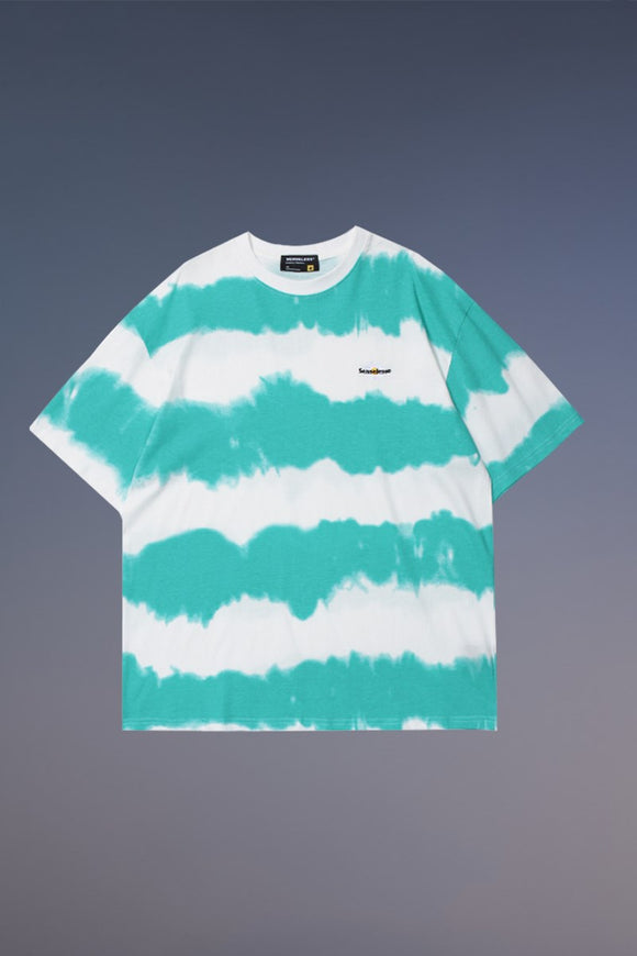Camiseta Tie-Dye Retro Unisex Manga Corta Suelta