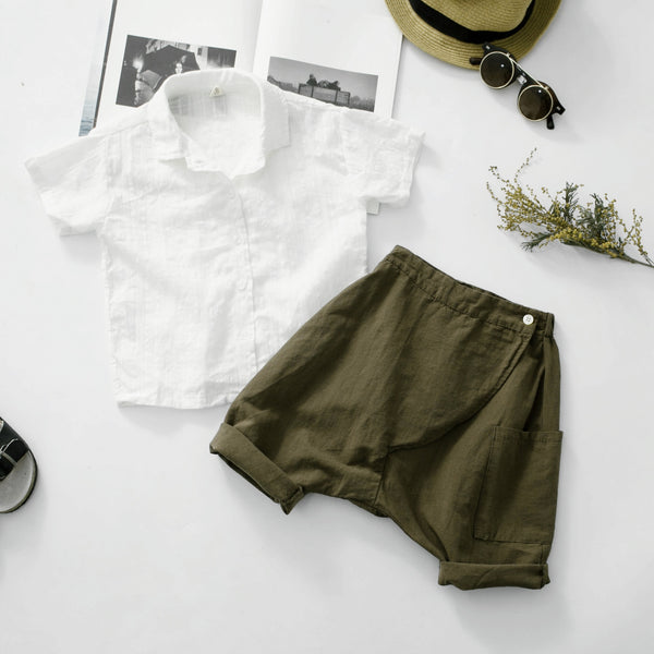 Pantalones de Algodón y Lino para Niños
