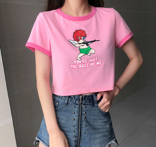 Playera Suelta Estampada de Manga Corta - Image 3