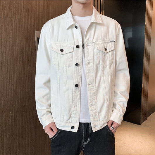 Chaqueta de Trabajo Denim Negro para Hombre - Estilo Versátil Primavera Otoño - Image 10