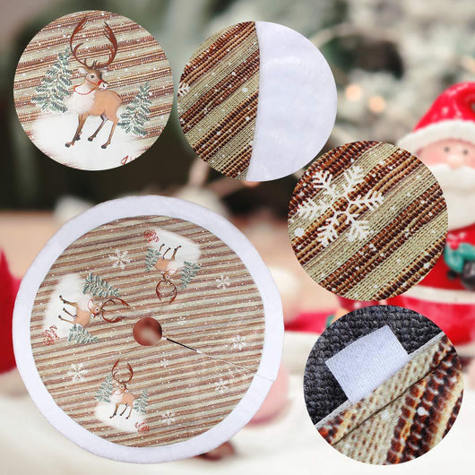 Falda Protectora para Base de Árbol Navideño 98cm - Diseño Papá Noel Franela - Image 5