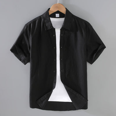 Camisa de Lino Hombre Manga Corta Suelta Casual - Image 2