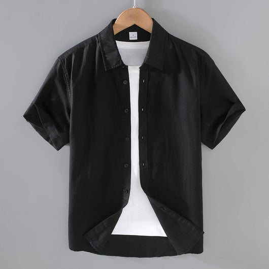 Camisa de Lino Hombre Manga Corta Suelta Casual - Image 2