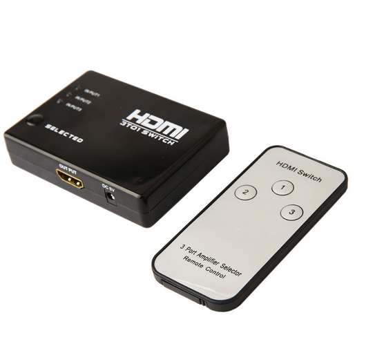 Switch Conmutador HDMI 3 Puertos 1080p con Control Remoto IR RobotSky - Image 4