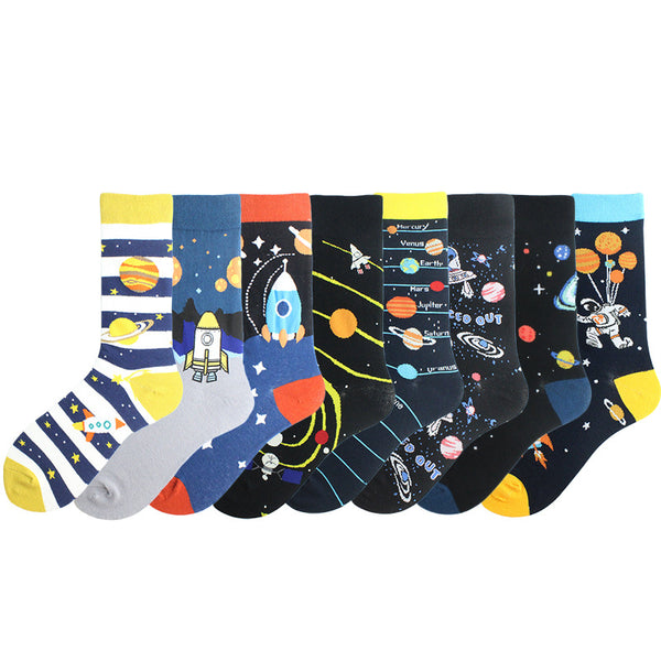 Calcetines de Algodón Estilo Universo Alien para Hombre